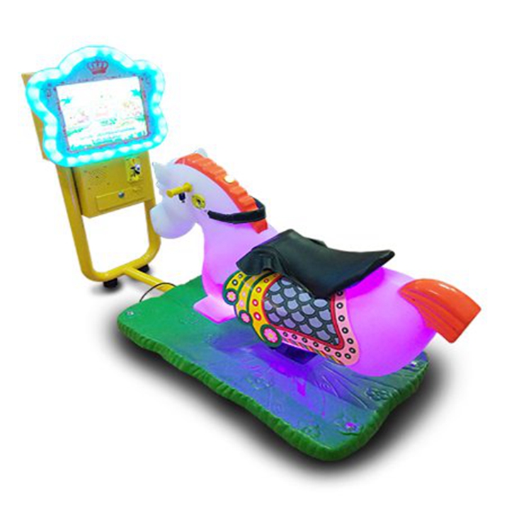 Indoor coin pusher swing 3D horse 3D Pony kiddie rides crazy racing 3D kiddie rides video games