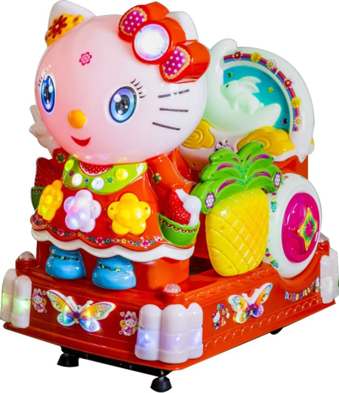 Lovely kids amusement coin operated crystal cat kiddie rides games machine