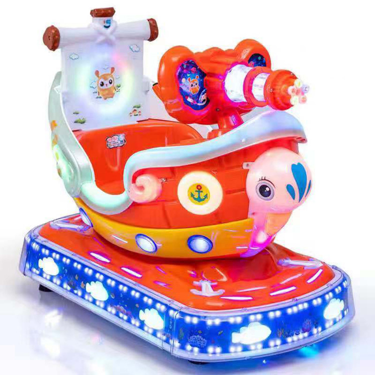 Dinibao coin operated lastic space airship with gun kiddie ride machine