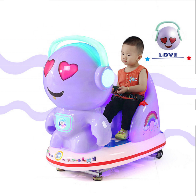 Most Popular Electric Cute Face Series Coin Operated Rides Baby Swing Car Kiddie Rides With Music