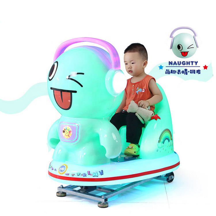 Most Popular Electric Cute Face Series Coin Operated Rides Baby Swing Car Kiddie Rides With Music