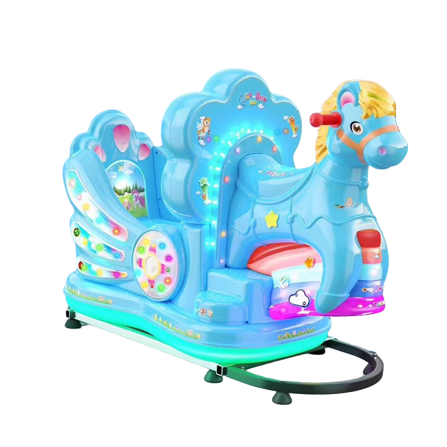 Indoor and outdoor amusement kids games Plastic Small pony  kiddie ride machine