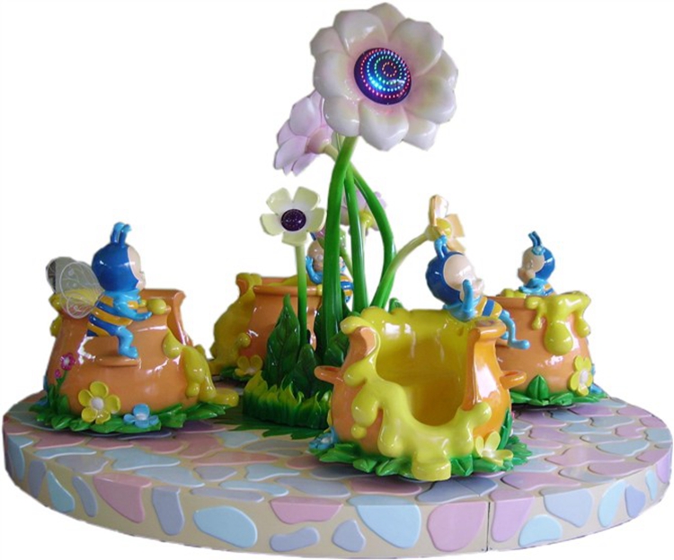 Flower style 4 players mechanical ride Swing Bees