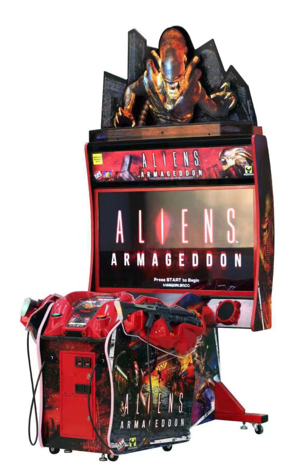 Hot sale Indoor 55 LCD Aliens Armageddon Amusement game simulator gun shooting arcade game machine