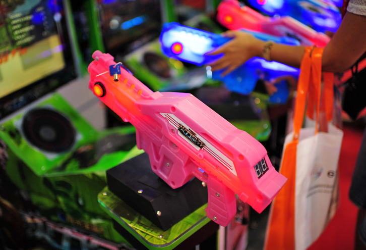 Hotselling 22LCD Ultra Firepower Arcade Shooting Gun Video Simulator Game Machine for Kids