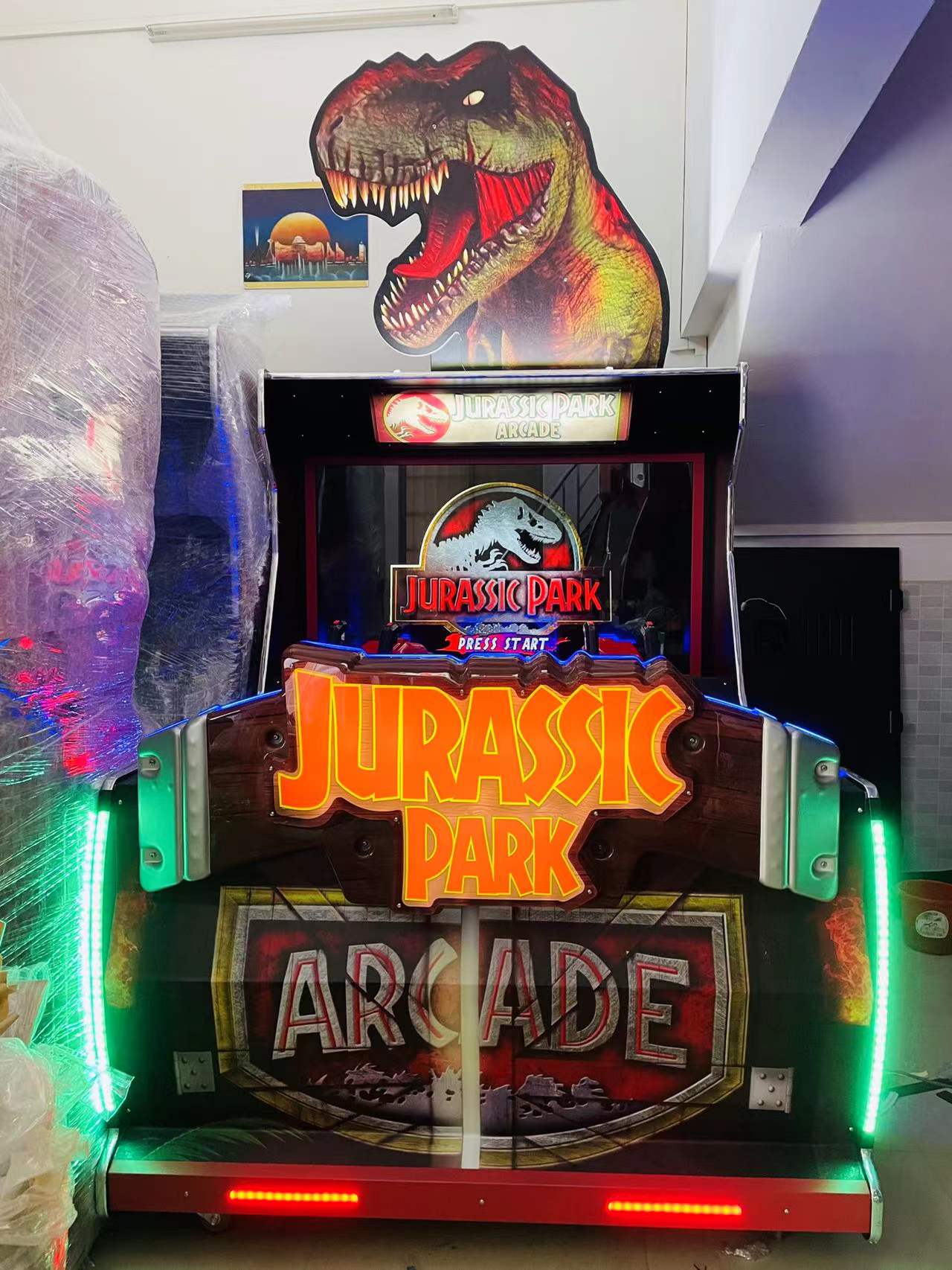 Amusement Jurassic Park Dynamic version Arcade Coin Operated  Simulator Shooting Game machine