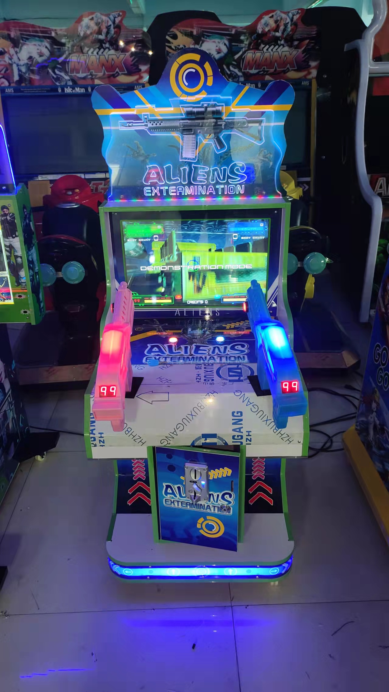 Coin Operated Games 22"Kids Alien Arcade Shooting Game Machine for kids and adults