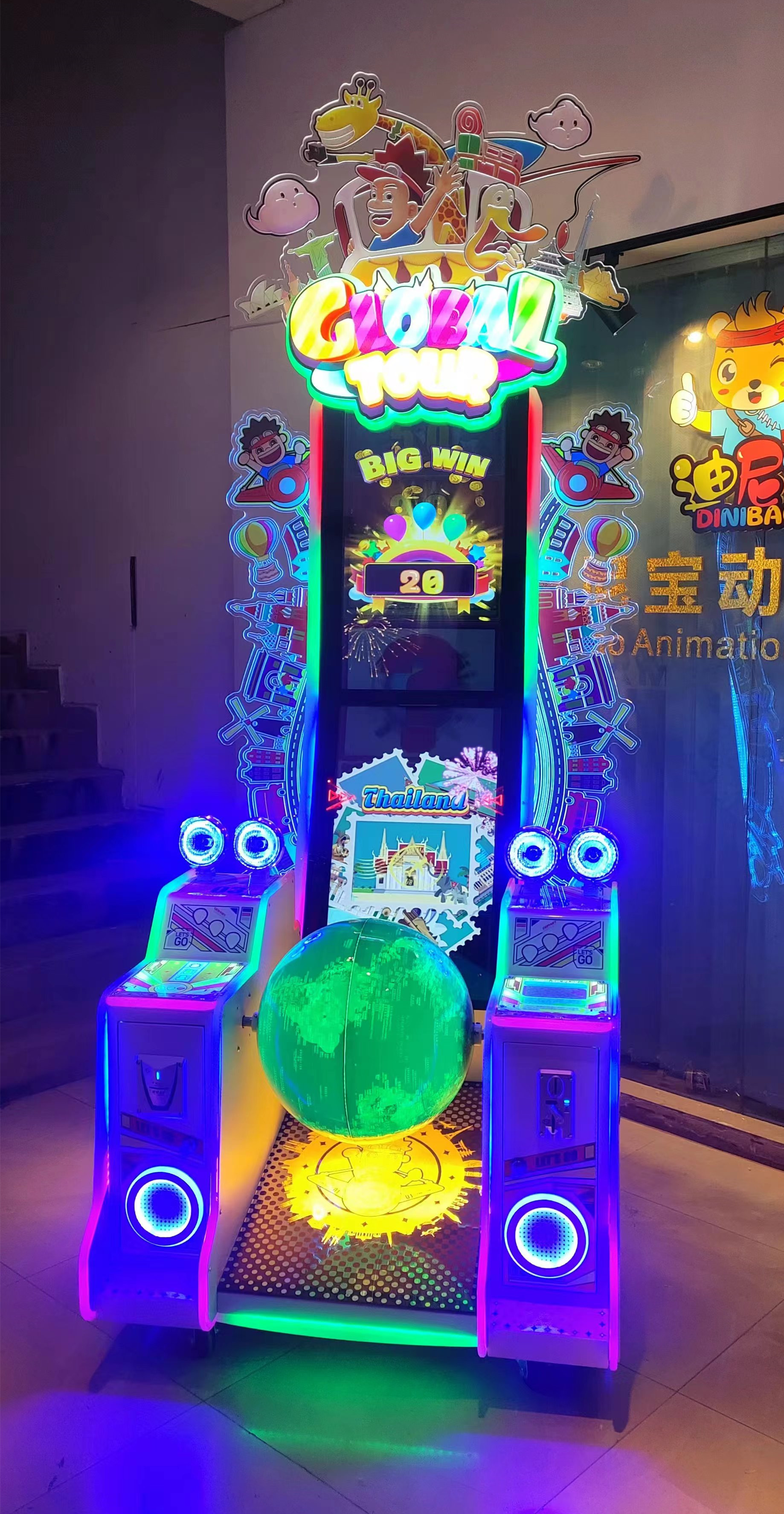 2023 Dinibao newest design arcade coin operated game World Tour redemption lottery tickets game machine for amusement