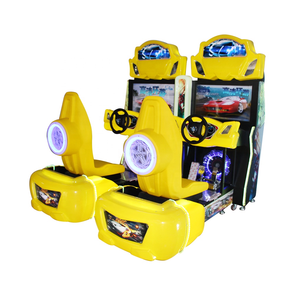 Luxury outrun racing car double coin operated transformer design car simulator racing game machine