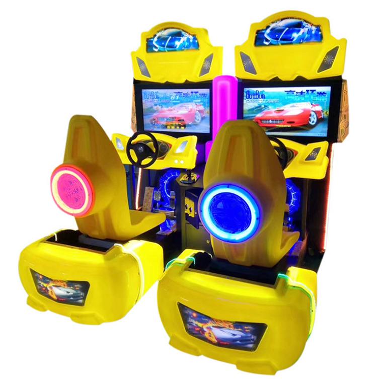 Luxury outrun racing car double coin operated transformer design car simulator racing game machine