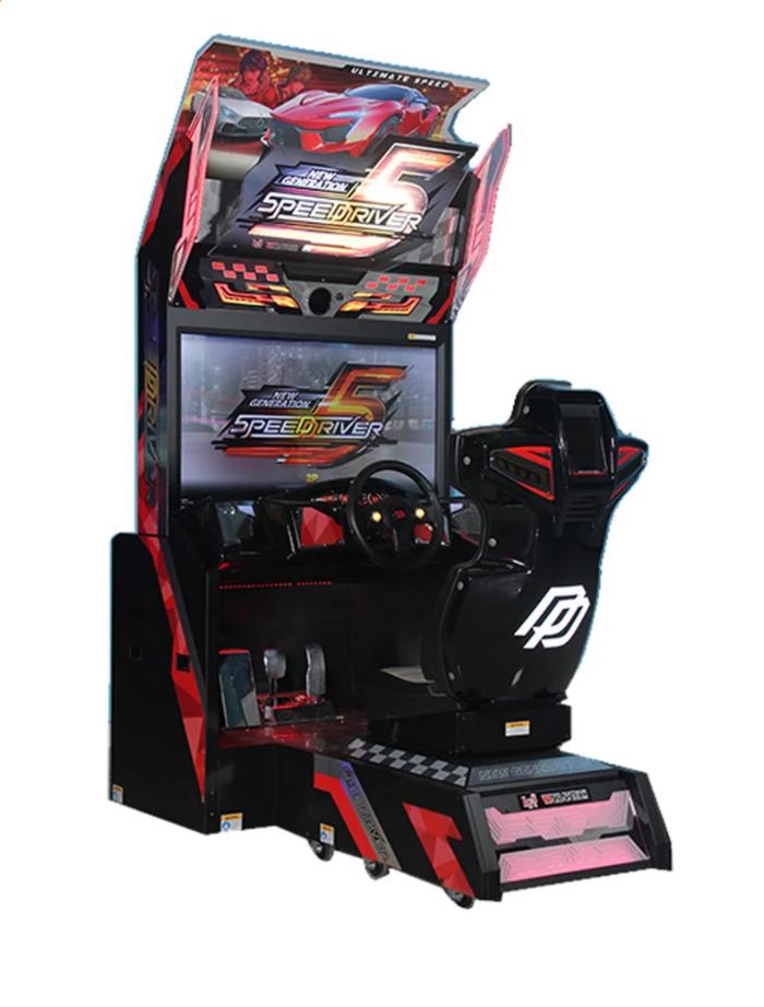 Amusement park coin operated speed driver 5 single seats simulator motor racing arcade game machine