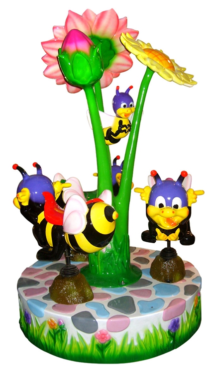 Honey Bee Carousel 3 players Rotate Bee Carousel  Coin Operated Kids Mini Carousel Ride