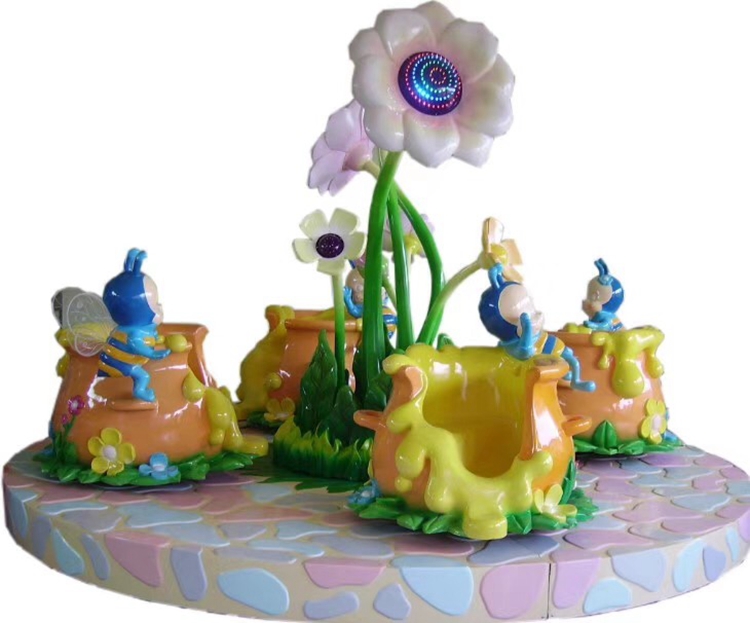 New design cute 4 player kids cyclotron honeypot carousel ride