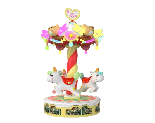 Attractive cute 3 players kids happy go round carousel ride