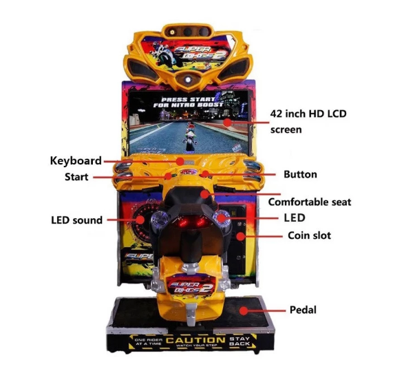 42 inch luxury FF motor racing games simulator motorcycle r arcade game machine