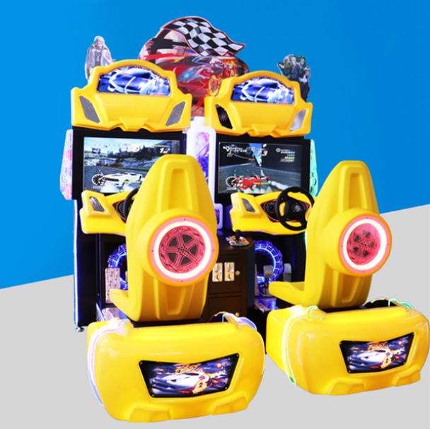 Luxury outrun racing car double coin operated transformer design car simulator racing game machine