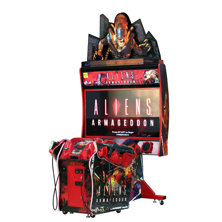 Hot sale Indoor 55 LCD Aliens Armageddon Amusement game simulator gun shooting arcade game machine