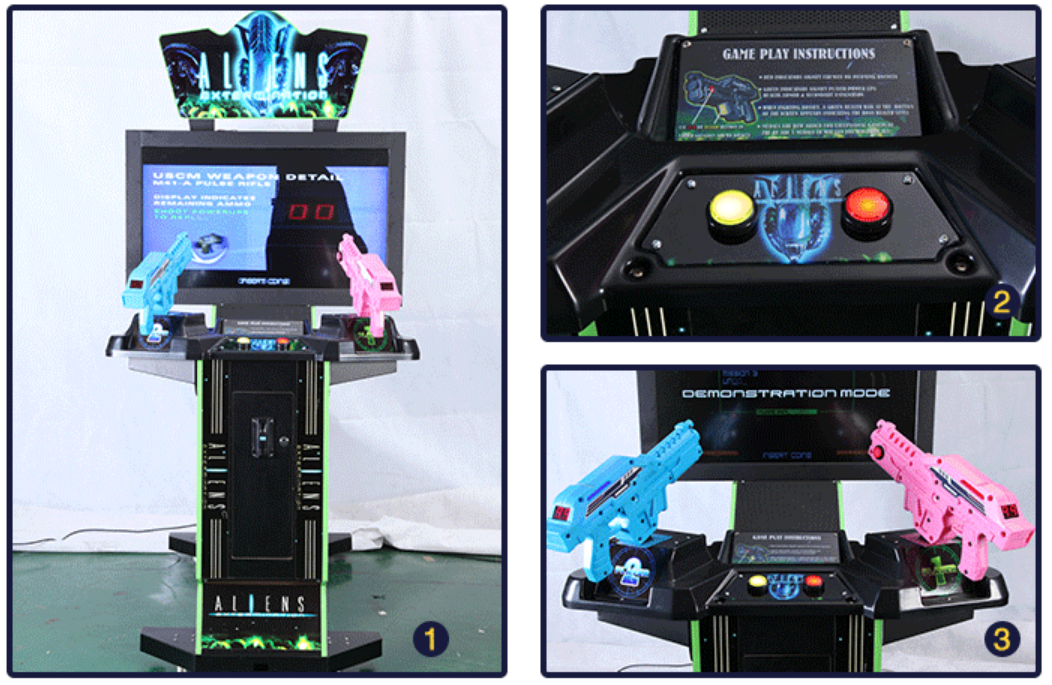 Coin Operated Games 42 LCD Aliens Extermination Arcade Shooting Game Machine for kids and adults